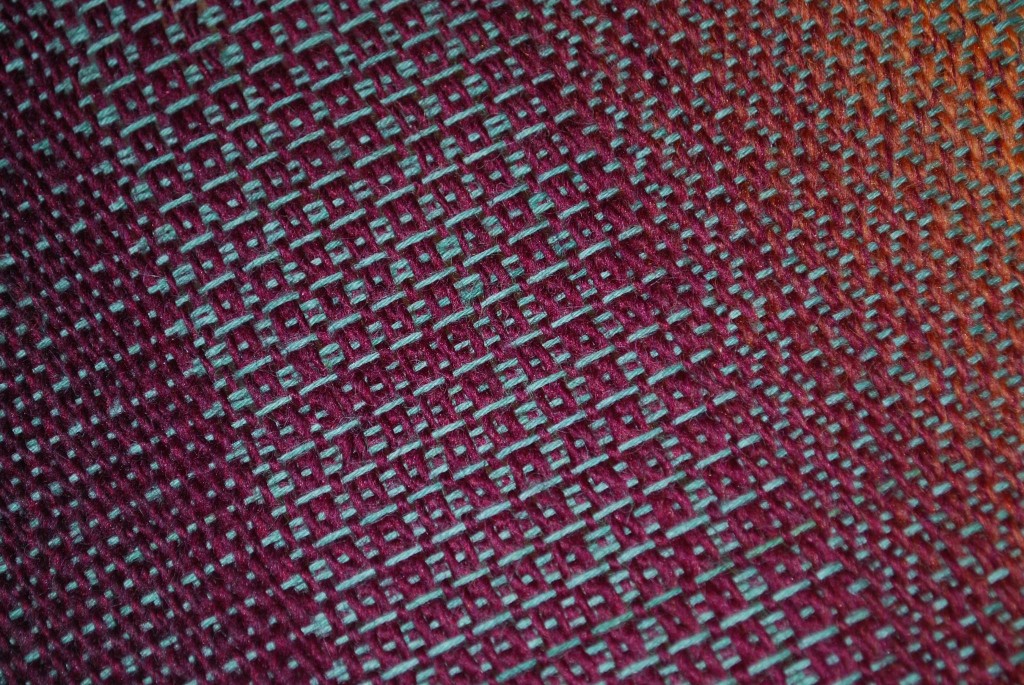 Double heddle weaving cloth detail