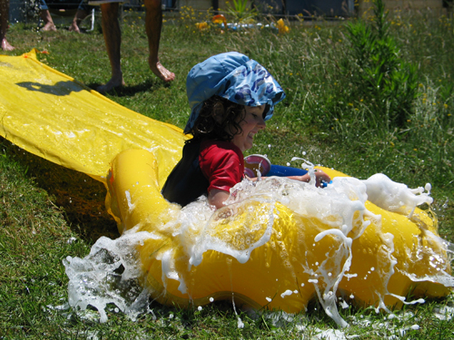 Ashley on the water slide Ashley on the water slide
