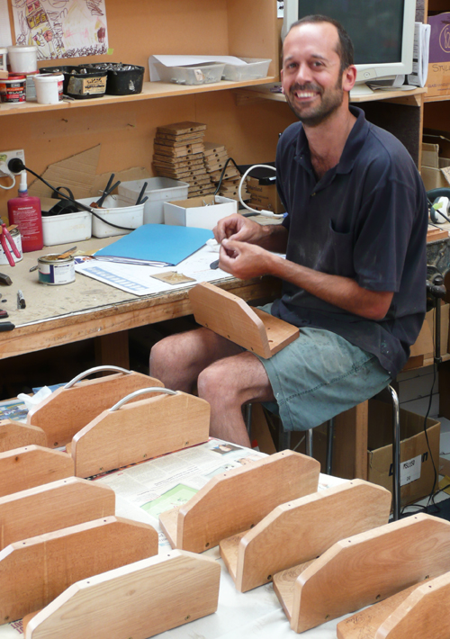 Rob putting the finishing touches on Rose carriers Rob putting the finishing touches on Rose carriers