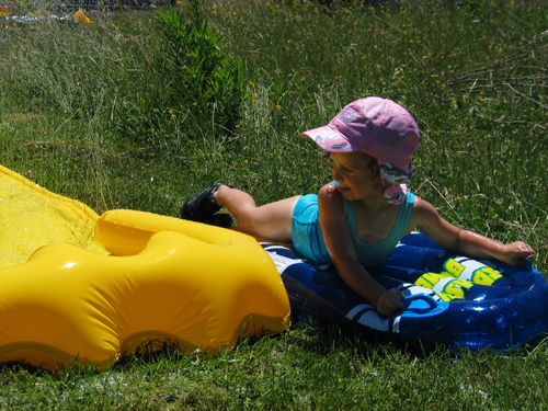 Sophie on the water slide - just missed Sophie on the water slide - just missed